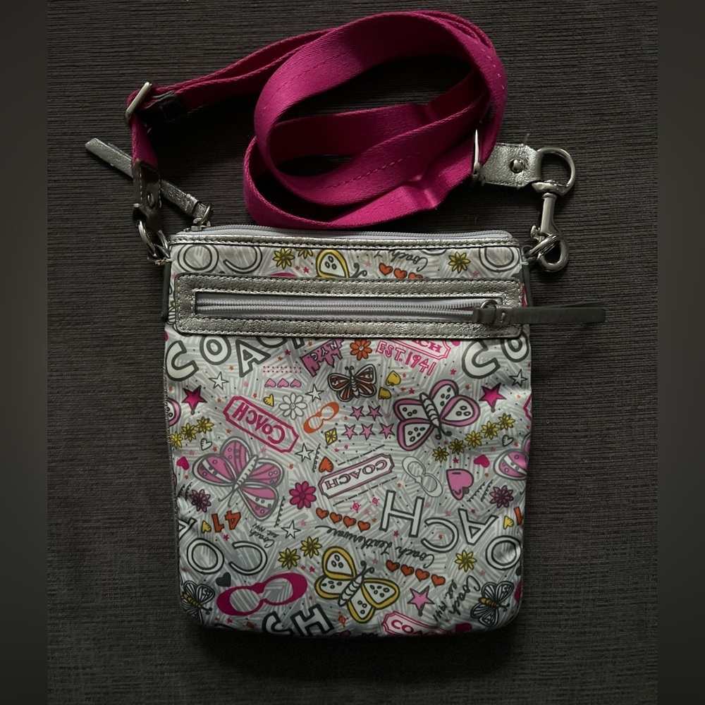 Coach Poppy Butterfly Graffiti Authentic Vintage crossbody bag - Picture 11 of 13